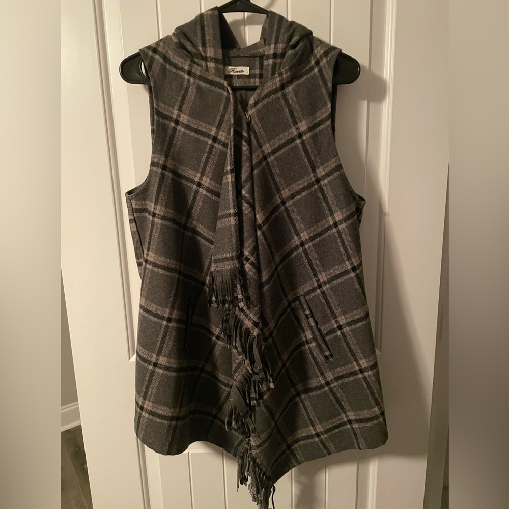 Women’s Grey Fringe Vest